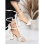 Sandale Dama cu Toc Gros 5XKK23 WHITE | MEI