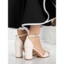 Sandale Dama cu Toc Gros 5XKK23 BEIGE | MEI