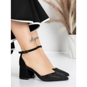 Pantofi cu Toc Gros 5XKK36 BLACK | MEI