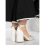 Pantofi cu Toc Gros 5XKK36 WHITE | MEI