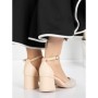 Pantofi cu Toc Gros 5XKK36 BEIGE | MEI