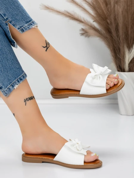 Papuci Dama cu Talpa Joasa 5PT9 WHITE | MEI