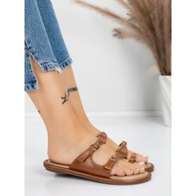 Papuci Dama cu Talpa Joasa J588-5 BROWN | MEI