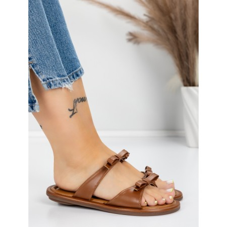 Papuci Dama cu Talpa Joasa J588-8 BROWN | MEI