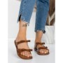Papuci Dama cu Talpa Joasa J588-8 BROWN | MEI