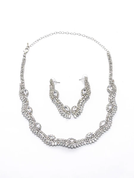 Set Colier + Cercei CLR005 ARGINTIU | MEI