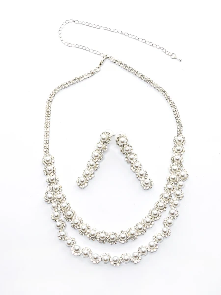 Set Colier + Cercei CLR007 ARGINTIU | MEI