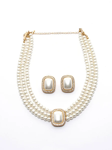 Set Colier + Cercei CLR010 AURIU-ALB | MEI