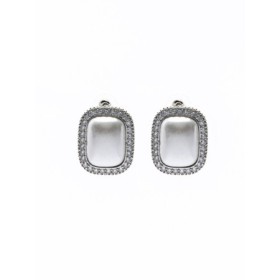 Set Colier + Cercei CLR010 ARGINTIU-ALB | MEI