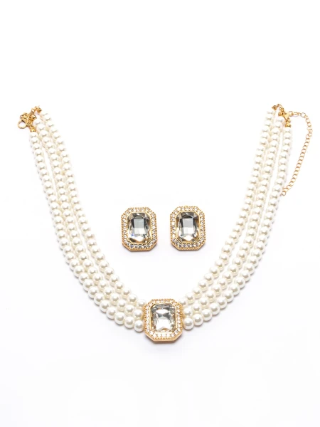 Set Colier + Cercei CLR011 ALB | MEI