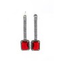 Set Colier + Cercei CLR016 ARGINTIU-ROSU | MEI