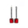 Set Colier + Cercei CLR016 ARGINTIU-ROSU | MEI