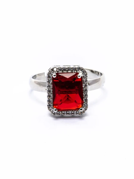 Set Colier + Cercei CLR016 ARGINTIU-ROSU | MEI