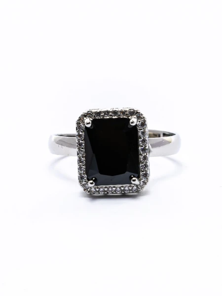 Set Colier + Cercei CLR016 ARGINTIU-NEGRU | MEI