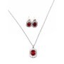 Set Colier + Cercei T1021300 ARGINTIU-ROSU | MEI