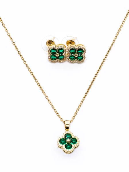Set Colier + Cercei CLR003 AURIU-VERDE | MEI