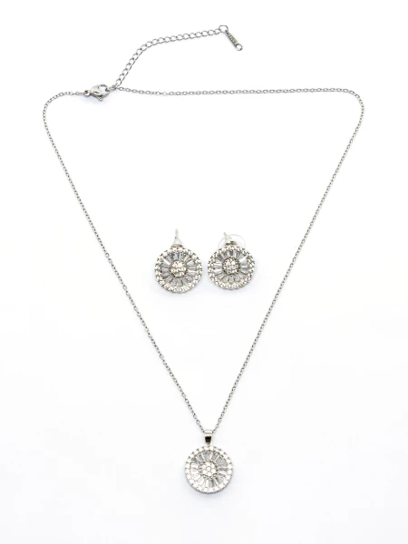 Set Colier + Cercei CLR004 ARGINTIU | MEI