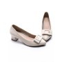 Pantofi cu Toc gros 611706 Crem | Formazione