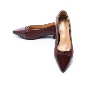 Pantofi cu Toc gros D26-103 Visiniu | Formazione
