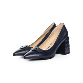 Pantofi cu Toc gros K4321-3667B Albastru Jose Simon