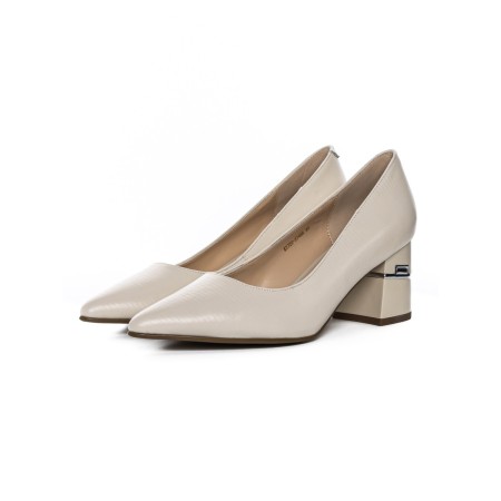 Pantofi cu Toc gros K5720-3748A Crem Jose Simon