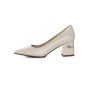 Pantofi cu Toc gros K5720-3748A Crem Jose Simon