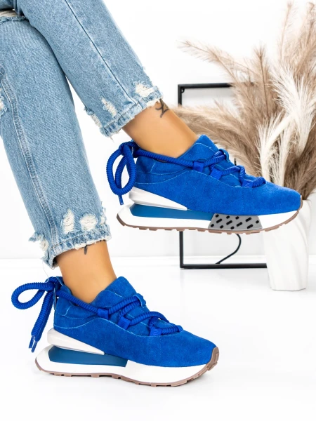 Pantofi Sport Dama din piele naturala 5WZ15 SAPPHIRE BLUE | PANTOFUL