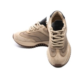 Pantofi Sport Dama din piele naturala 1566825 CREAM-BLACK | ADVANCER