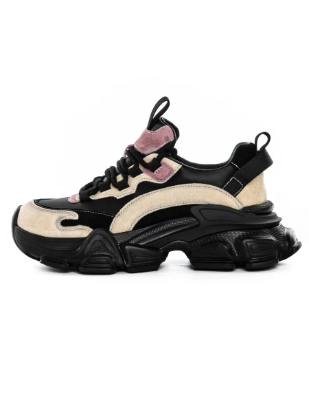Pantofi Sport Dama din piele naturala Y5758-2 BLACK-PINK | ADVANCER