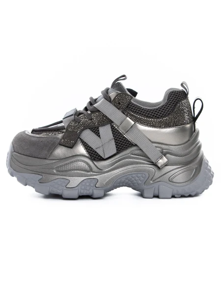 Pantofi Sport Dama din piele naturala 6361-8 GUN METAL | ADVANCER