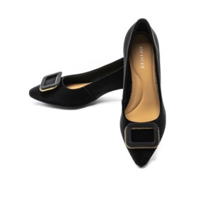 Pantofi cu toc din piele naturala 2216-50 BLACK | ADVANCER