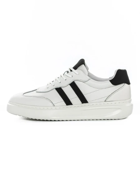Pantofi Sport Barbati din piele naturala 02-208 WHITE-BLACK | ADVANCER