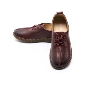 Pantofi Casual Dama din piele naturala SC9520 Visiniu | ... » Reina.Ro
