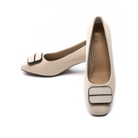 Pantofi cu toc din piele naturala TP2377-2 CREAM | ADVANCER