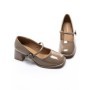 Pantofi cu toc din piele naturala TP312-1 APRICOT | ADVANCER
