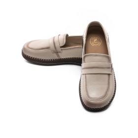 Pantofi Casual Dama din piele naturala KM329 Crem | Form... » Reina.Ro