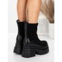 Ghete Dama cu Platforma 5W61 BLACK | MEI