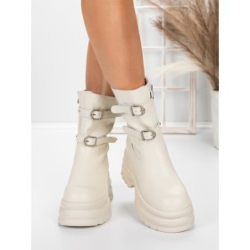 Ghete Dama din piele naturala 5W62 BEIGE | PANTOFUL