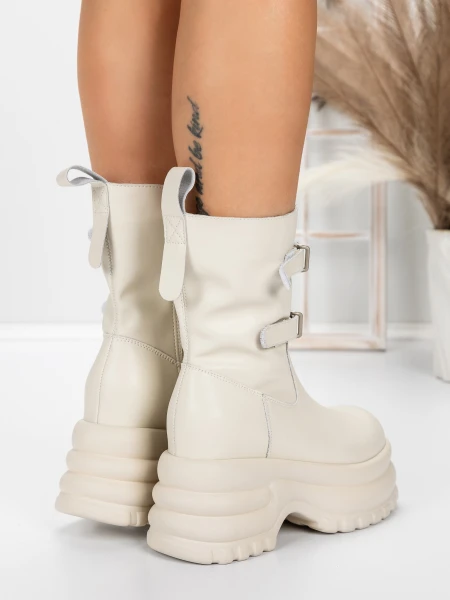 Ghete Dama din piele naturala 5W62 BEIGE | PANTOFUL