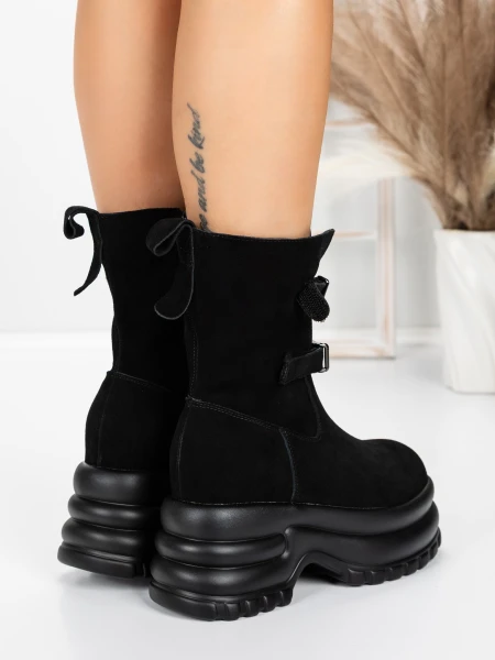 Ghete Dama din piele naturala 5W62 BLACK | PANTOFUL