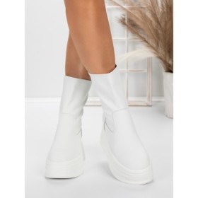 Ghete Dama din piele naturala 5W76 WHITE | PANTOFUL