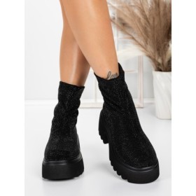 Ghete Dama cu Platforma 5WL77 ALL BLACK | MEI