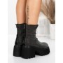 Ghete Dama cu Platforma 5WL77 BLACK-GUNCOLOR | MEI