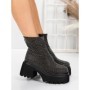 Ghete Dama cu Platforma 5WL77 BLACK-GUNCOLOR | MEI