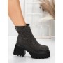 Ghete Dama cu Platforma 5WL77 BLACK-GUNCOLOR | MEI