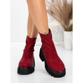 Ghete Dama cu Platforma 5WL77 WINERED | MEI