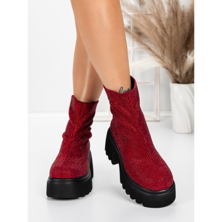 Ghete Dama cu Platforma 5WL77 WINERED | MEI