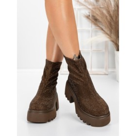 Ghete Dama cu Platforma 5WL77 BROWN | MEI