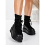 Ghete Dama cu Platforma 56WL3 BLACK | MEI