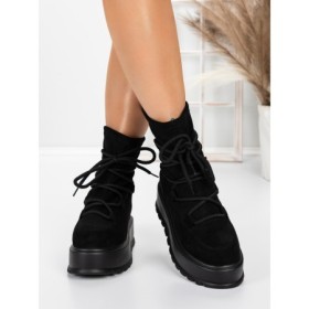 Ghete Dama cu Platforma 56WL3 BLACK | MEI